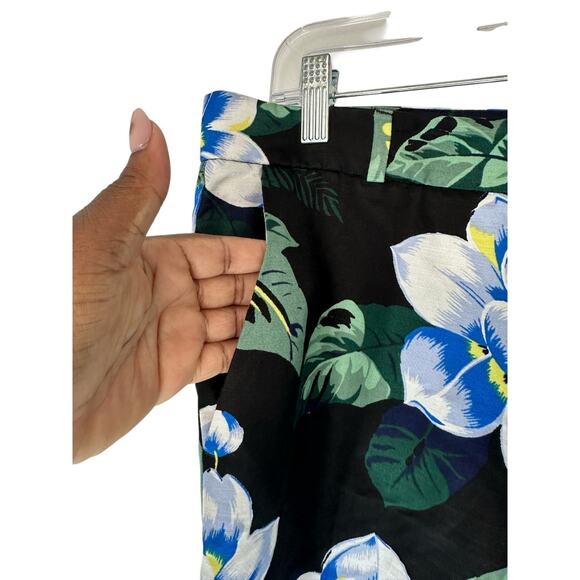 Banana Republic Blue Floral Print Office Work Career Avery Trouser Pants Size 6 - Picture 5 of 12